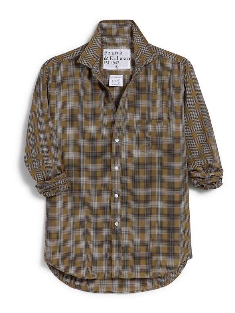 Frank & Eileen Army Plaid with Glitter, Italian flannel. Button-Down Shirt. M